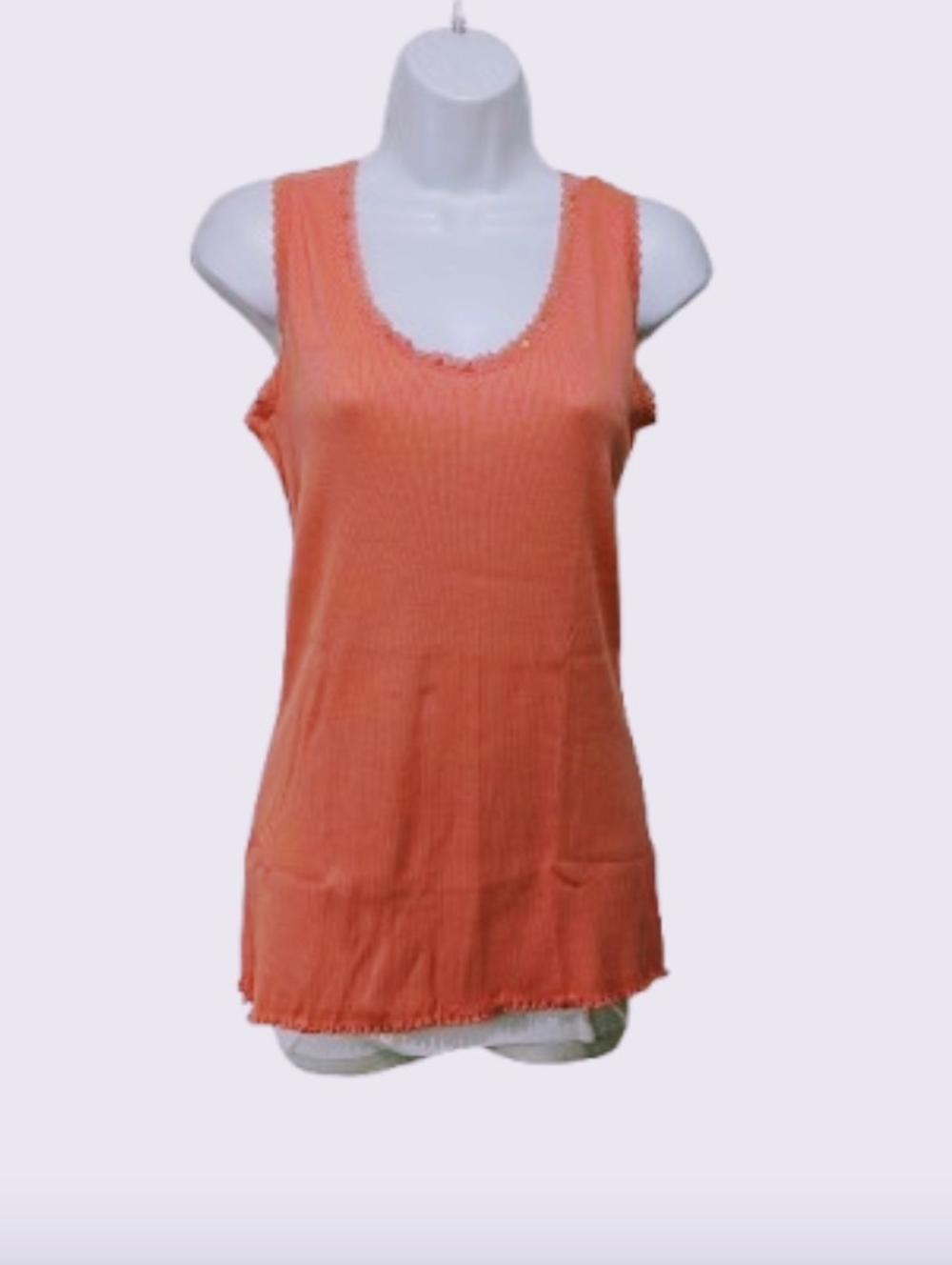 GIA Lace Trim Cami Tank Top M Orange 90s Y2K Whimsical #wt2